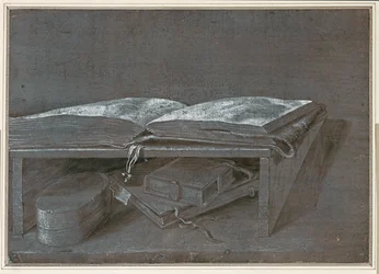 Open Book (penselteckning på brunt papper)