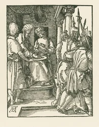 Pilatus tvättar sina händer, ca 1509 (träsnitt)