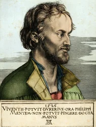 Porträtt av Filippo MELANTONE (gravyr)