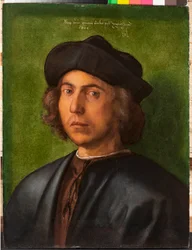 Porträtt av en ung man Målning av Albrecht Durer (1471-1528) 1506 Genes, Musei di Strada Nuova