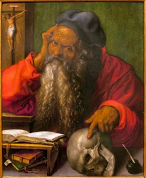 Saint Hieronymus - Målning av Albrecht Durer (1471-1528), olja på trä