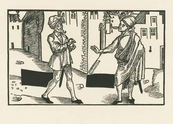 Sannio och Syrus, ca 1492-93 (träsnitt)