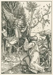 Ängeln med budskapet till Joachim, ca 1504 (träsnitt)