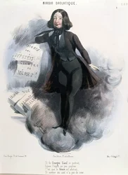 Karikatyr av George Sand (1804-76), omkring 1848