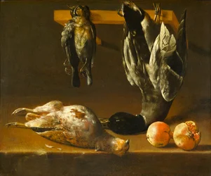Stilleben med fåglar och granatäpplen, ca 1620-1640