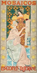 Annons för plattan av märket "Escofet, Tejera y Cia"" - Litografi av Alexandre de Riquer i Ynglada (1856-1920)