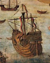 Spansk karavell (detalj från Virgin of the Navigators)