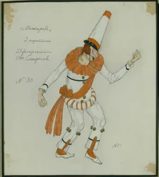 Kostymdesign för pjäsen Maskeraden av M. Lermontov, 1917