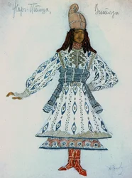 Kostymskiss av en riddare, ur Igor Stravinskys balett L