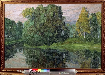 Ö (ön). Målning av Alexander Yakolevich Golovin (Alexander Golovin) (1863-1930), gouache och pastell på kartong, rysk konst, sent 1800-tidigt 1900-tal. State United Art Museum, Kostroma (Ryssland).
