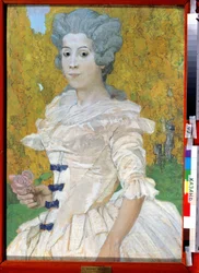""Portrait de Marquise"" Peinture av Alexander Yakovlevich Golovin (Alexandre Golovine) (1863-1930) 1908 Statens konstmuseum i Tatarstan, Kazan