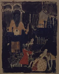 Scenografi för operan Mozart och Salieri av N. Rimski-Korsakov, 1902
