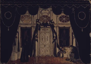 Scenografi för teaterpjäsen Maskeraden av M. Lermontov, 1917