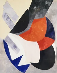 Färgad rytm (penna och gouache på papper)