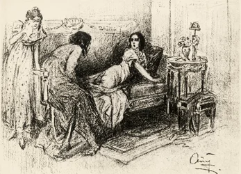 Illustration till "Krig och fred", av Leo Tolstoy (litho)