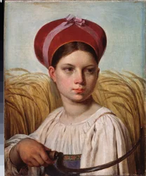 Reaper - Målning av Alexei Gavrilovich Venetsianov (1780-1847), olja på duk, rysk konst från 1800-talet, romantik - Ryska statens museum, Sankt Petersburg