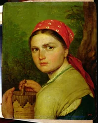 Flicka med en burkbark, c.1824