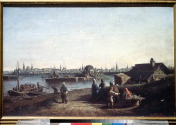 ""Utsikt över staden Kazan vid Volga i Ryssland"" Målning av Alexei Petrovich Bogolyubov (Bogoliubov eller Bogoliubov)(1824-1896) 1861 Ryska statens museum, Sankt Petersburg