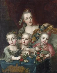 Porträtt av den österrikiska kejsarinnan Maria Theresias barn