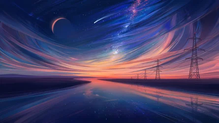 Kraftledningar vid Twilight River