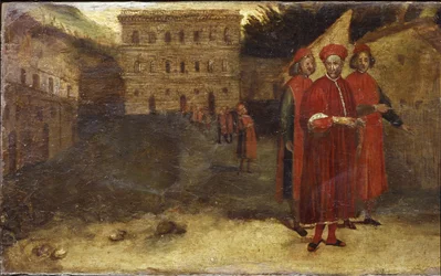Luca Pitti italiensk bankir, framför sitt palats (Palazzo Pitti)