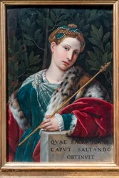 Porträtt av en gentlewoman som Salome, ca 1537 (olja på panel)