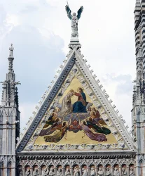 Katedralen i Siena (Santa Maria Assunta-katedralen). 1215-1263. Detalj: mosaik med Jungfru Marias kröning. 1878