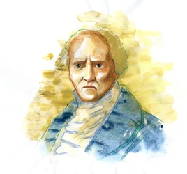 FOURIER, Charles (1772-1837). Engelsk filosof och ekonom - - illustration av Alessandro Lonati Â