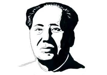 Porträtt av kinesisk kommunistisk revolutionär och grundaren av Folkrepubliken Kina Mao Zedong