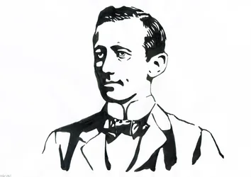 Porträtt av Guglielmo Marconi (1874-1937), italiensk fysiker, uppfinnare av telegrafen