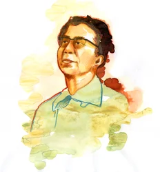 Porträtt av Jiang Qing (1914-1991) Mao Zedongs fru (Porträtt av Jiang Qing som Madame Mao)