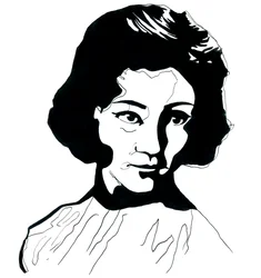 Porträtt av Jiang Qing (1914-1991) Mao Zedongs fru (Porträtt av Jiang Qing som Madame Mao)