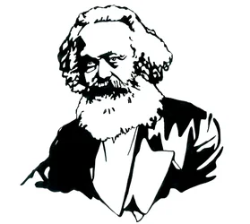 Porträtt av Karl Marx (1818-1883), filosof och politisk teoretiker