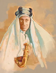 Porträtt av Lawrence of Arabia (illustration)