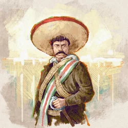 Porträtt av den mexikanske revolutionären Pancho Villa, 2023 (illustration)