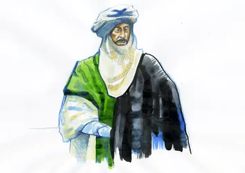 Porträtt av Muawiya I (602-680) Första Umayyad-kalifen (Porträtt av Muawiyah I)