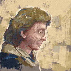 Porträtt av vetenskapsmannen Dorothy Mary Crowfoot Hodgkin (illustration)