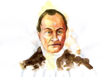 Porträtt av den franske filosofen Auguste Comte (1798-1857) (den franske filosofen Auguste Comte)