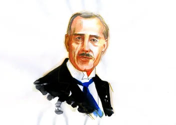 Porträtt av den franske fysikern Maurice de Broglie (1875-1960) (den franske fysikern Maurice de Broglie)