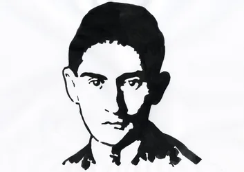 Porträtt av den pragiska författaren Franz Kafka (1883-1924) (Porträtt av den tyskspråkiga romanförfattaren Franz Kafka)