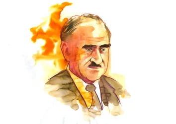 Porträtt av ingenjören Louis Armand (1905-1971) hög tjänsteman och motståndskraftig fransman (fransk ingenjör Louis Armand)