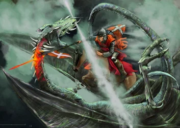 Saint George besegrar draken (ritning)