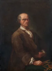 Porträtt av Bartolomeo Ferracina 1692-1777, ca 1770.