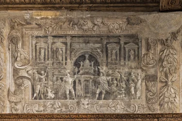 Teaterproduktioner kurerade av akademin, Hall of the vestibule (monokrom fresk)