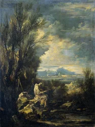 Landskap med Saint Bruno ?