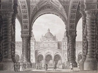 Scenografi för Opera serie I due Valdomiri av Peter Winter. Teatro alla Scala, 1818.