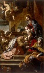 St. Catherines mystiska äktenskap, verk av Alessandro Tiarini, bevarat på Galleria Estense i Modena