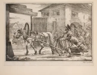 Rider ut från portarna (litho)