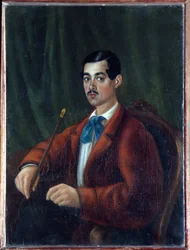 Självporträtt. Rysk författare, romantisk poet känd under pseudonymen Marlinsky och medlem av Decembrist- eller Decembrist-upproret 1825, deporterad till Kaukasus, Verk av Alexander Alexandrovich Bestuzhev (Bestuzhev) Marlinsky (179)