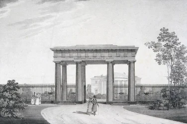 Till-min-kära-vapenkamrater-porten i Catherine Park i Tsarskoye Selo, 1822